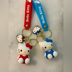 Hello Kitty Red and Blue Doll Keychains